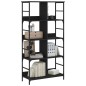 vidaXL Estantería de madera de ingeniería negra 78,5x33x153 cm vidaXL Estantería de madera de ingeniería negra 78,5x33x153 cm
