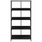 vidaXL Estantería de madera de ingeniería negra 78,5x33x153 cm vidaXL Estantería de madera de ingeniería negra 78,5x33x153 cm