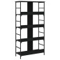 vidaXL Estantería de madera de ingeniería negra 78,5x33x153 cm vidaXL Estantería de madera de ingeniería negra 78,5x33x153 cm