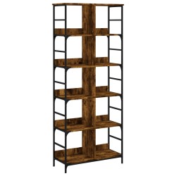 vidaXL Estantería de madera ingeniería roble ahumado 78,5x33x188,5 cm