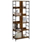 vidaXL Estantería de madera ingeniería roble ahumado 78,5x33x188,5 cm vidaXL Estantería de madera ingeniería roble ahumado 78,5x33x188,5 cm