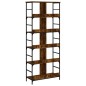 vidaXL Estantería de madera ingeniería roble ahumado 78,5x33x188,5 cm vidaXL Estantería de madera ingeniería roble ahumado 78,5x33x188,5 cm