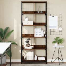 vidaXL Estantería de madera ingeniería marrón roble 78,5x33x188,5 cm