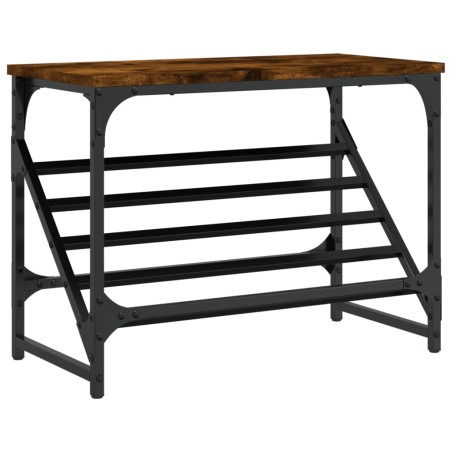 vidaXL Mueble zapatero madera de ingeniería roble ahumado 60x30x45 cm