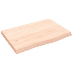 vidaXL Encimera de baño madera maciza sin tratar 60x40x(2-4) cm