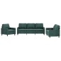 vidaXL Juego de sofás con cojines 3 piezas terciopelo verde oscuro vidaXL Juego de sofás con cojines 3 piezas terciopelo verde oscuro