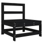 vidaXL Sofá central con cojines madera maciza de pino negro vidaXL Sofá central con cojines madera maciza de pino negro