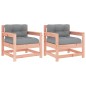 vidaXL Sillones de jardín y cojines 2 uds madera maciza abeto Douglas vidaXL Sillones de jardín y cojines 2 uds madera maciza abeto Douglas