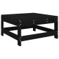 vidaXL Taburete de jardín con cojín madera maciza de pino negro vidaXL Taburete de jardín con cojín madera maciza de pino negro