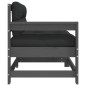 vidaXL Sillón de jardín con cojines madera maciza de pino gris vidaXL Sillón de jardín con cojines madera maciza de pino gris