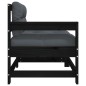vidaXL Sillón de jardín con cojines madera maciza de pino negro vidaXL Sillón de jardín con cojines madera maciza de pino negro