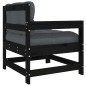 vidaXL Sillón de jardín con cojines madera maciza de pino negro vidaXL Sillón de jardín con cojines madera maciza de pino negro