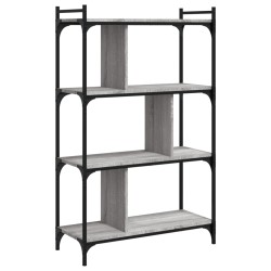 vidaXL Librería 4 estantes madera ingeniería gris Sonoma 76x32x123 cm