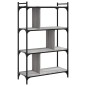 vidaXL Librería 4 estantes madera ingeniería gris Sonoma 76x32x123 cm vidaXL Librería 4 estantes madera ingeniería gris Sonoma 76x32x123 cm