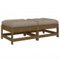 vidaXL Taburetes de jardín con cojines 2 uds madera pino marrón miel vidaXL Taburetes de jardín con cojines 2 uds madera pino marrón miel