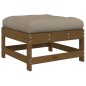 vidaXL Taburetes de jardín con cojines 2 uds madera pino marrón miel vidaXL Taburetes de jardín con cojines 2 uds madera pino marrón miel