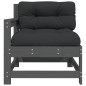 vidaXL Sillones de jardín con cojines 2 uds madera maciza de pino gris vidaXL Sillones de jardín con cojines 2 uds madera maciza de pino gris
