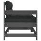 vidaXL Sillones de jardín con cojines 2 uds madera maciza de pino gris vidaXL Sillones de jardín con cojines 2 uds madera maciza de pino gris