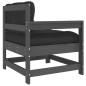 vidaXL Sillones de jardín con cojines 2 uds madera maciza de pino gris vidaXL Sillones de jardín con cojines 2 uds madera maciza de pino gris