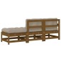vidaXL Juego de sofás de jardín 3 pzas con cojines madera marrón miel vidaXL Juego de sofás de jardín 3 pzas con cojines madera marrón miel
