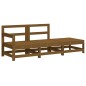 vidaXL Juego de sofás de jardín 3 pzas con cojines madera marrón miel vidaXL Juego de sofás de jardín 3 pzas con cojines madera marrón miel