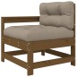 vidaXL Juego de sofás de jardín 3 pzas con cojines madera marrón miel vidaXL Juego de sofás de jardín 3 pzas con cojines madera marrón miel