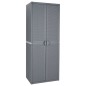vidaXL Armario de almacenaje para jardín PP ratán gris 65x45x172 cm vidaXL Armario de almacenaje para jardín PP ratán gris 65x45x172 cm