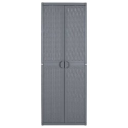 vidaXL Armario de almacenaje para jardín PP ratán gris 65x45x172 cm