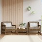 vidaXL Sillones de jardín cojines 2 uds madera maciza pino marrón miel vidaXL Sillones de jardín cojines 2 uds madera maciza pino marrón miel