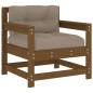 vidaXL Sillones de jardín cojines 2 uds madera maciza pino marrón miel vidaXL Sillones de jardín cojines 2 uds madera maciza pino marrón miel