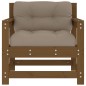 vidaXL Sillones de jardín cojines 2 uds madera maciza pino marrón miel vidaXL Sillones de jardín cojines 2 uds madera maciza pino marrón miel