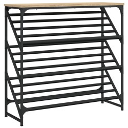 vidaXL Mueble zapatero madera de ingeniería roble Sonoma 90x30x85 cm