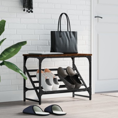 vidaXL Mueble zapatero madera de ingeniería marrón roble 60x30x45 cm