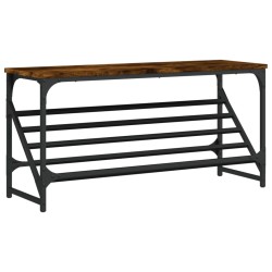 vidaXL Mueble zapatero madera de ingeniería roble ahumado 90x30x45 cm