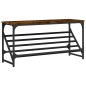 vidaXL Mueble zapatero madera de ingeniería roble ahumado 90x30x45 cm vidaXL Mueble zapatero madera de ingeniería roble ahumado 90x30x45 cm