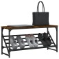 vidaXL Mueble zapatero madera de ingeniería roble ahumado 90x30x45 cm vidaXL Mueble zapatero madera de ingeniería roble ahumado 90x30x45 cm