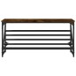 vidaXL Mueble zapatero madera de ingeniería roble ahumado 90x30x45 cm vidaXL Mueble zapatero madera de ingeniería roble ahumado 90x30x45 cm