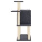 vidaXL Rascador para gatos con postes de sisal gris oscuro 97 cm
