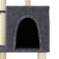 vidaXL Rascador para gatos con postes de sisal gris oscuro 97 cm
