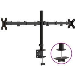 vidaXL Soporte para monitor doble acero negro VESA 75/100 mm