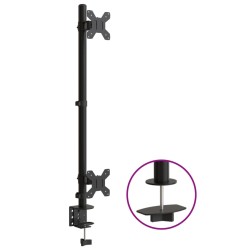 vidaXL Soporte para monitor doble acero negro VESA 75/100 mm