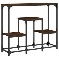 vidaXL Mesa consola de madera de ingeniería marrón roble 89,5x28x76 cm
