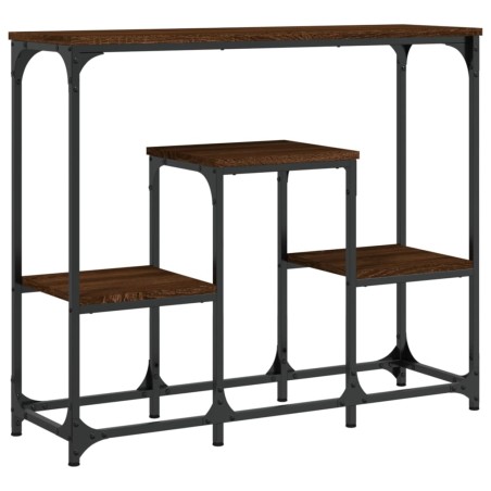 vidaXL Mesa consola de madera de ingeniería marrón roble 89,5x28x76 cm