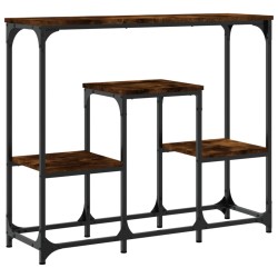 vidaXL Mesa consola madera de ingeniería roble ahumado 89,5x28x76 cm