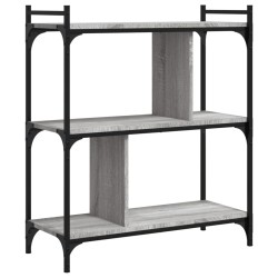 vidaXL Librería 3 estantes madera ingeniería gris Sonoma 76x32x88 cm