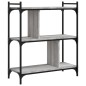 vidaXL Librería 3 estantes madera ingeniería gris Sonoma 76x32x88 cm vidaXL Librería 3 estantes madera ingeniería gris Sonoma 76x32x88 cm