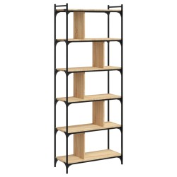 vidaXL Librería 6 estantes madera ingeniería roble Sonoma 76x32x192 cm