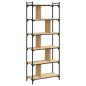 vidaXL Librería 6 estantes madera ingeniería roble Sonoma 76x32x192 cm