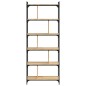 vidaXL Librería 6 estantes madera ingeniería roble Sonoma 76x32x192 cm