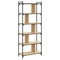 vidaXL Librería 6 estantes madera ingeniería roble Sonoma 76x32x192 cm